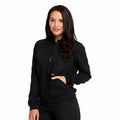 Dickies DK365 chamarra médica para mujer negra, vista frontal | color:negra