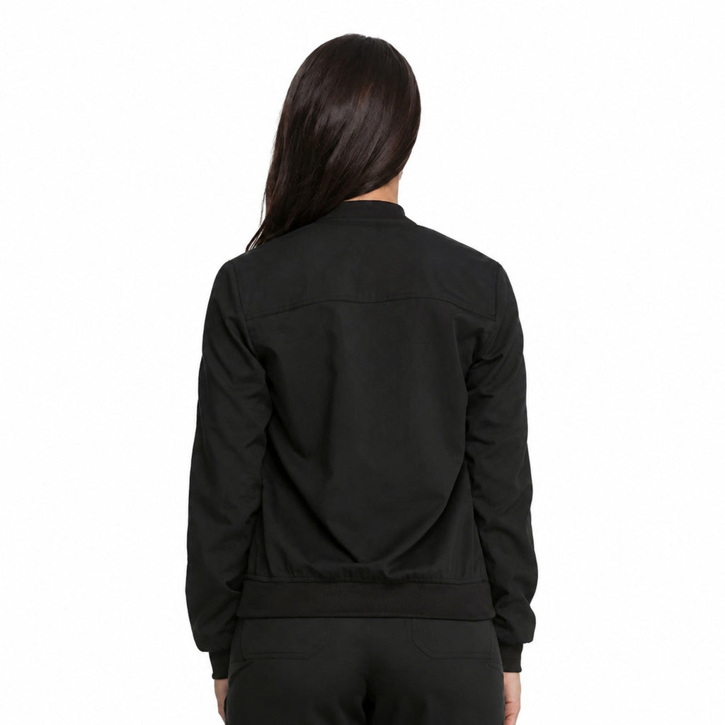 Dickies DK365 chamarra médica para mujer negra, vista posterior