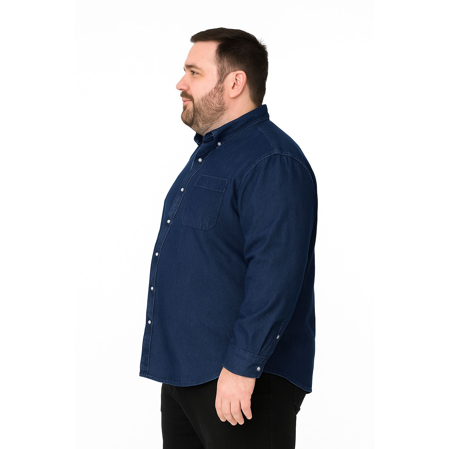 Camisa Bibo De Mezclilla Manga Larga Tallas Extras 44 A 46 - Garufa Jeans