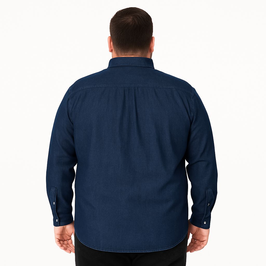 Camisa Bibo De Mezclilla Manga Larga Tallas Extras 44 A 46 - Garufa Jeans