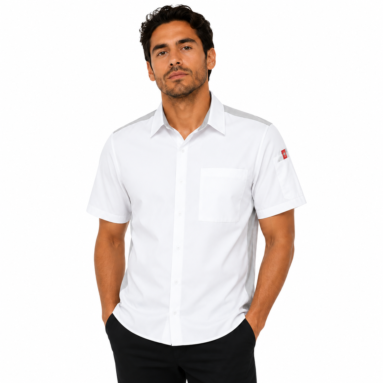 Red Kap 502m Camisa Cocina Manga Corta Repelente Aceite
