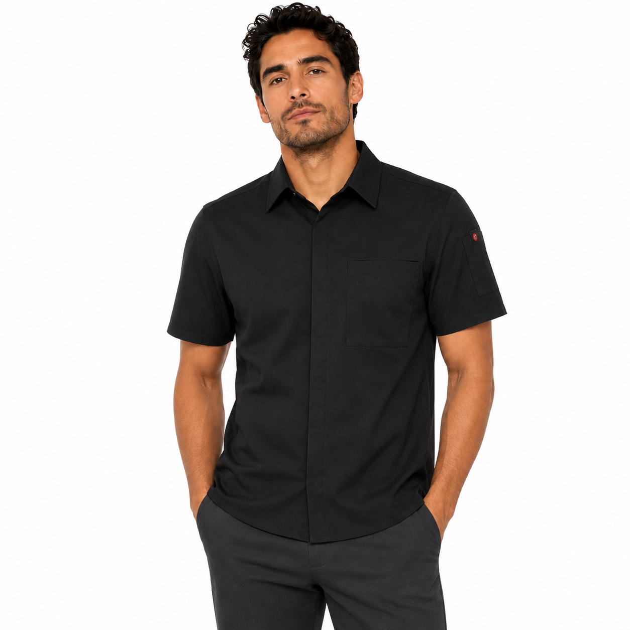 Red Kap 502m Camisa Cocina Manga Corta Repelente Aceite