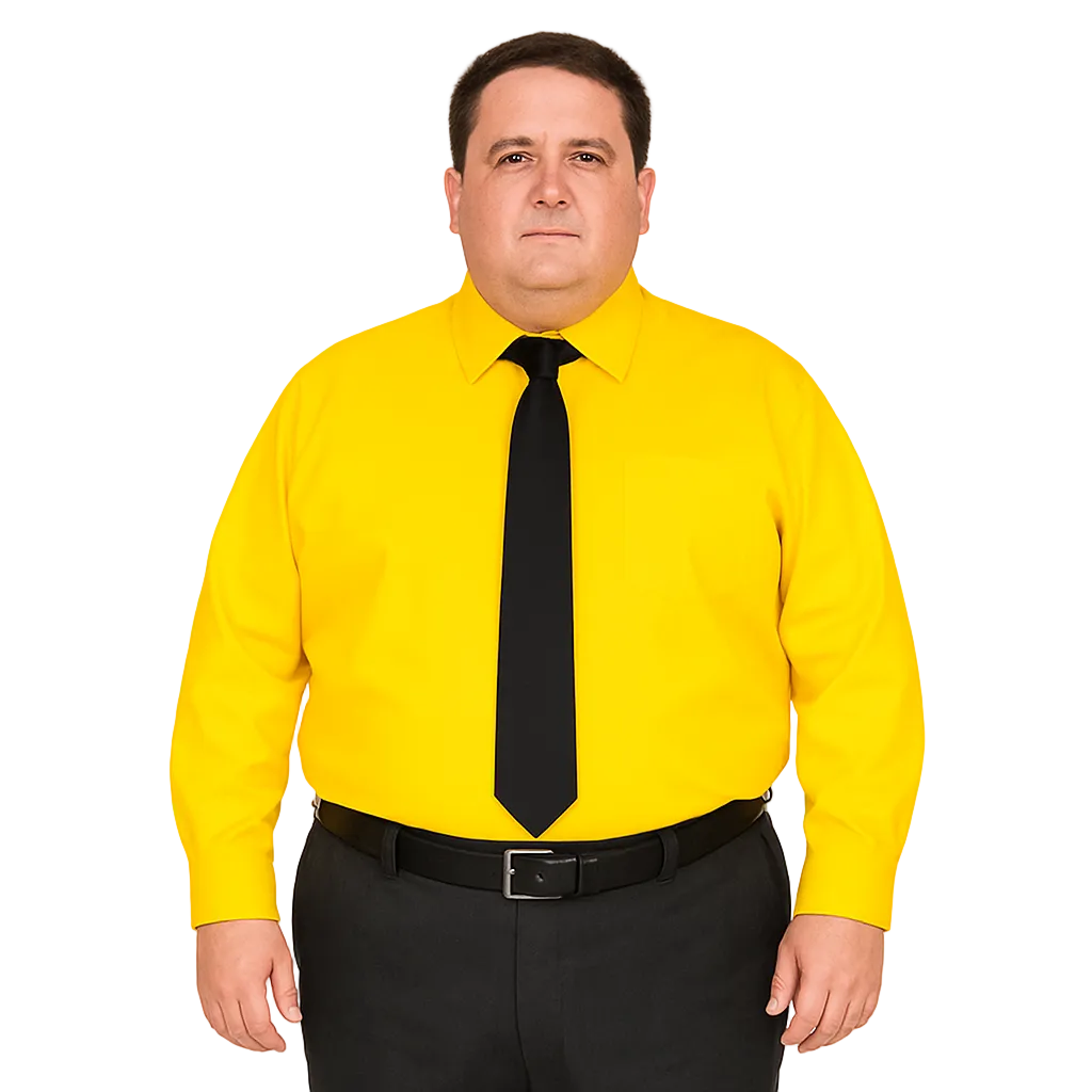 Camisa De Vestir Adulto Amarillo Mango Tallas Extras 44 A 50
