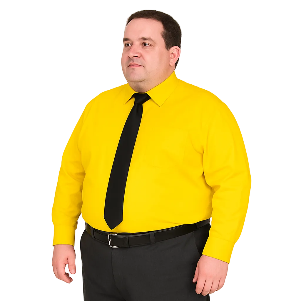 Camisa De Vestir Adulto Amarillo Mango Tallas Extras 44 A 50