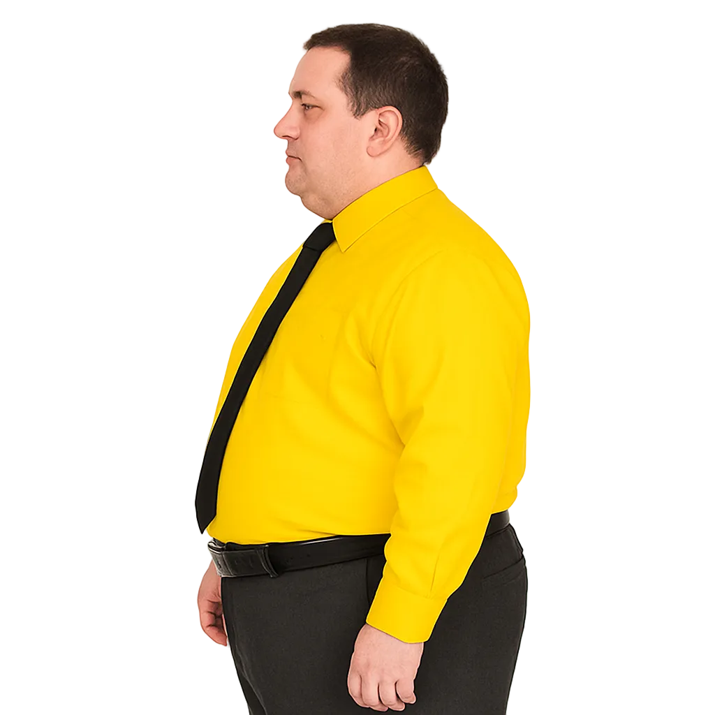 Camisa De Vestir Adulto Amarillo Mango Tallas Extras 44 A 50