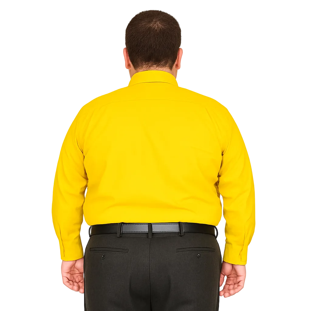 Camisa De Vestir Adulto Amarillo Mango Tallas Extras 44 A 50