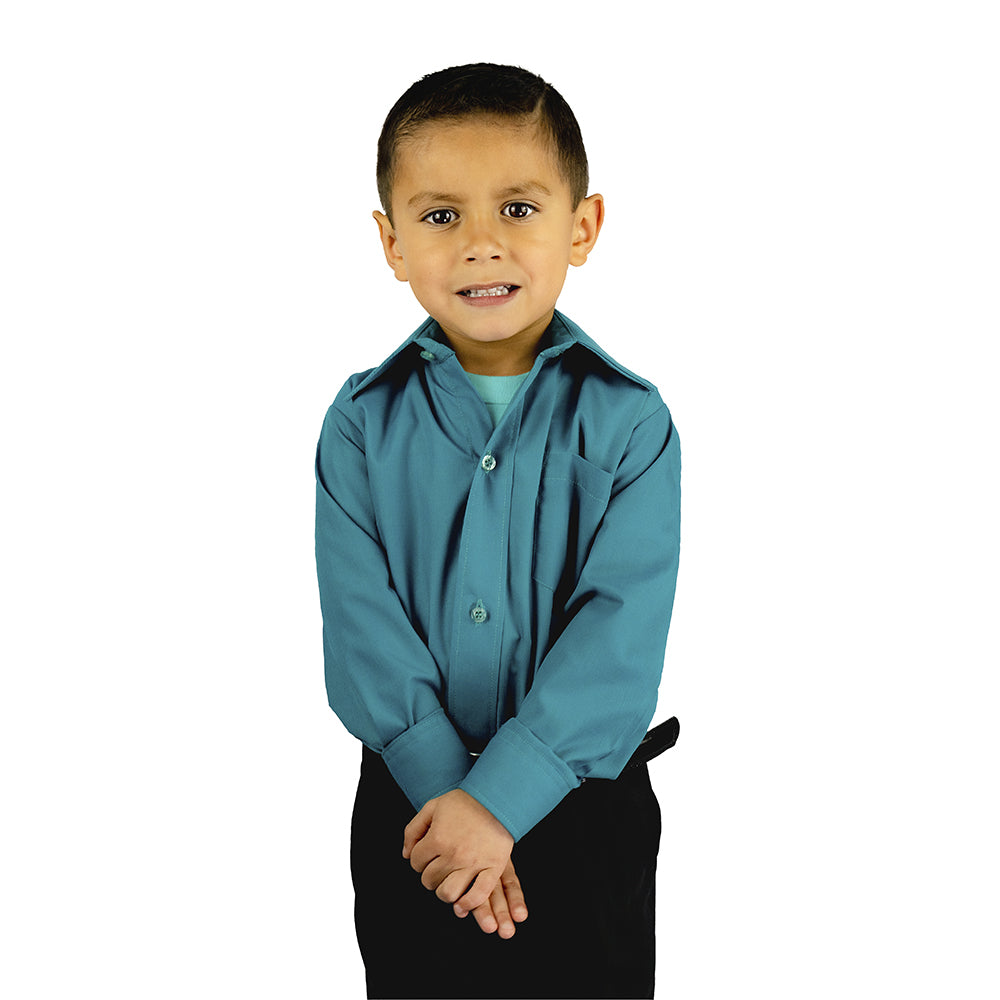 Camisa Infantil Juvenil Salidas Escolares Verde Jade 2 A 16 - Garufa Jeans