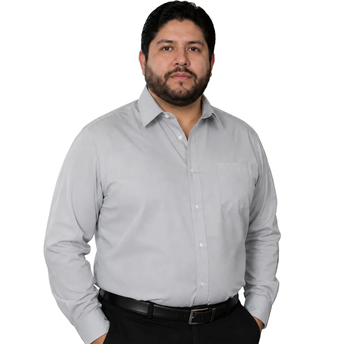 Camisa Vestir Formal Adulto Gris Perla Tallas Extras 58 Y 60