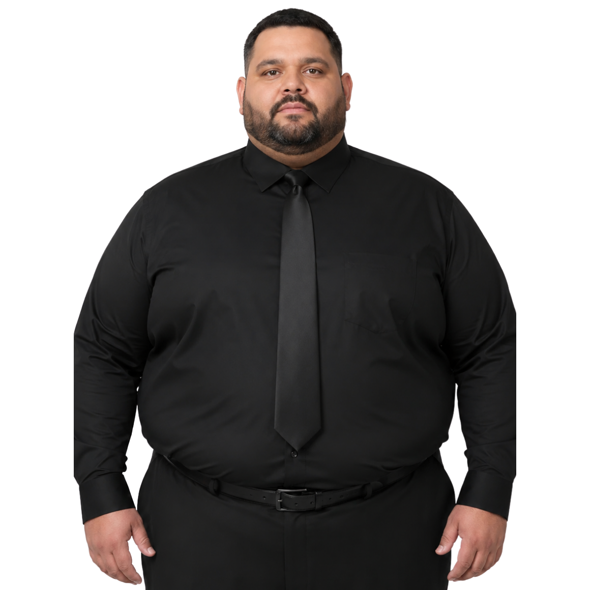 Camisa Vestir Para Adulto Negra Tallas Extras 52, 54 Y 56