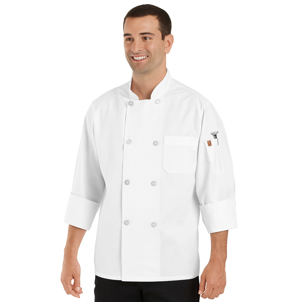 Red Kap 0413 Filipina Chef Cocina Manga Larga Básica Durable