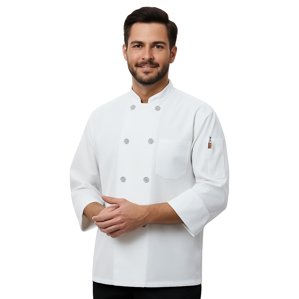 Red Kap 0413 Filipina Chef Cocina Manga Larga Básica Durable