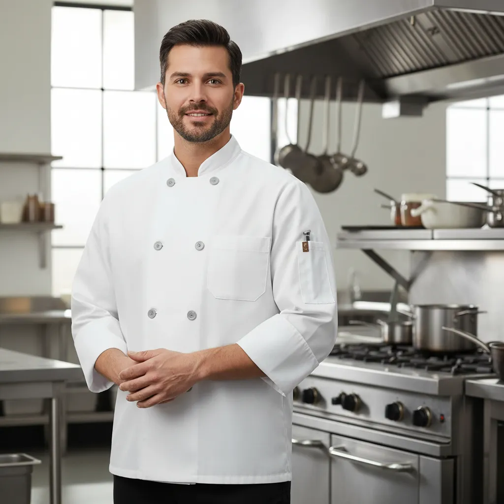 Red Kap 0413 Filipina Chef Cocina Manga Larga Básica Durable