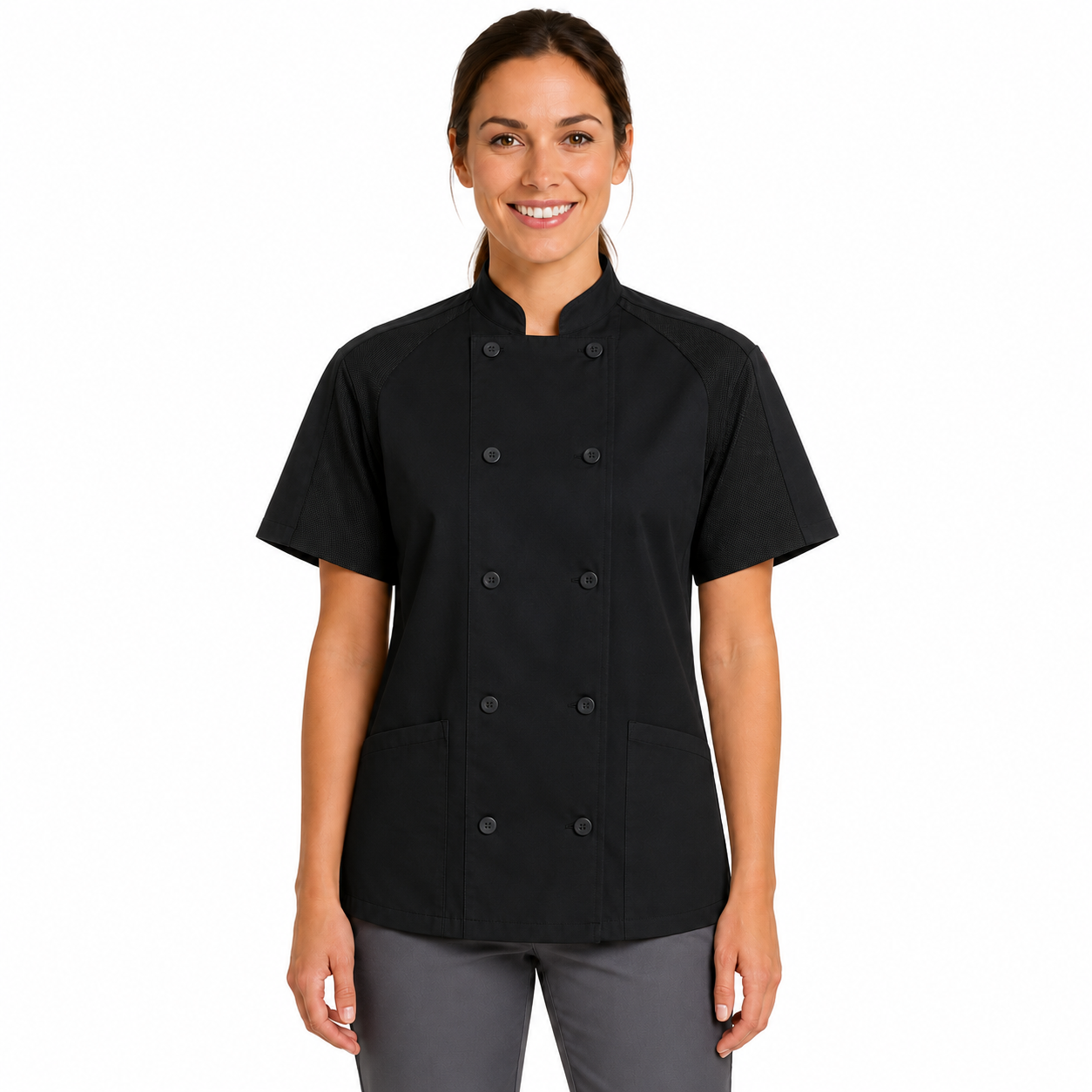 Red Kap 051w Filipina Chef Mujer Manga Corta Con Flujo Aire