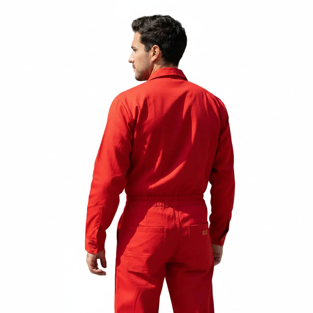 Overol Beaver Industrial Gabardina Rojo Tipo Brigada 100% Algodón