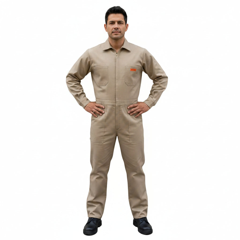 Overol Beaver Industrial Gabardina Khaki Tipo Pemex 100% Algodón