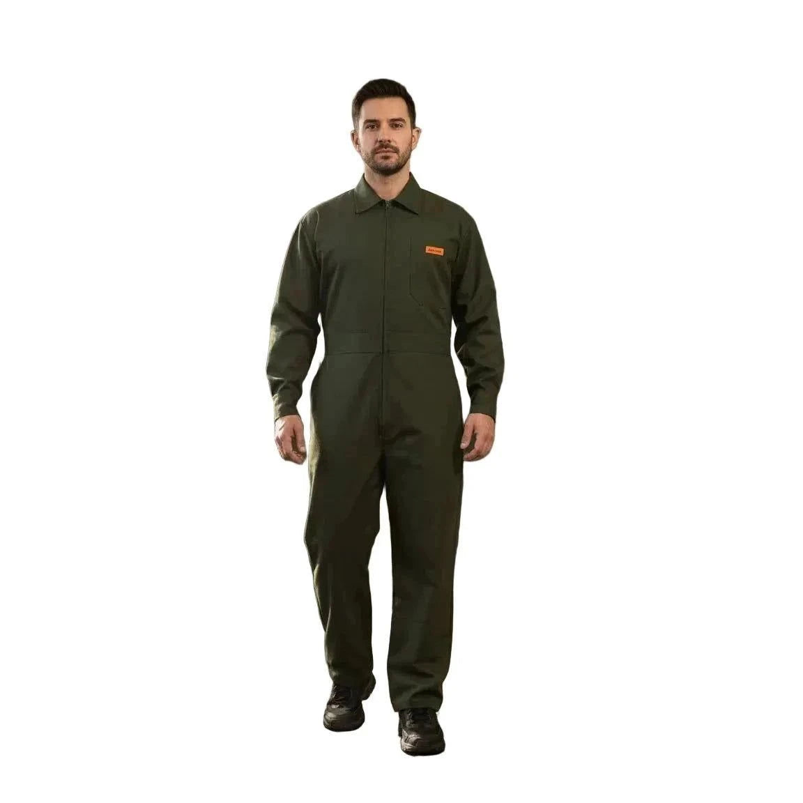 Overol Beaver Industrial Gabardina Verde Olivo 100% Algodón - Garufa Jeans