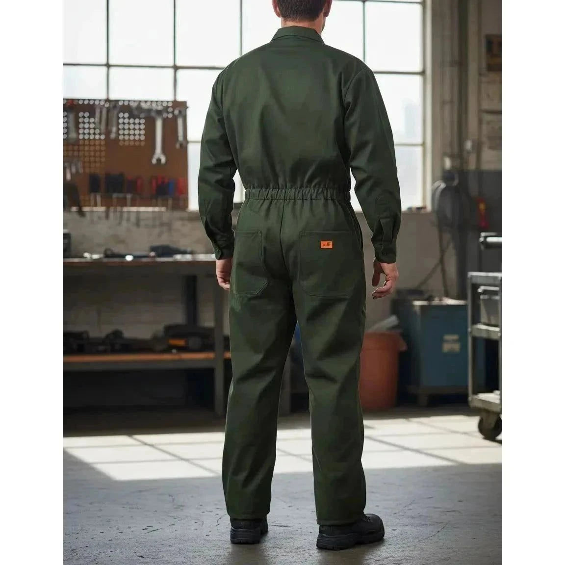 Overol Beaver Industrial Gabardina Verde Olivo 100% Algodón - Garufa Jeans