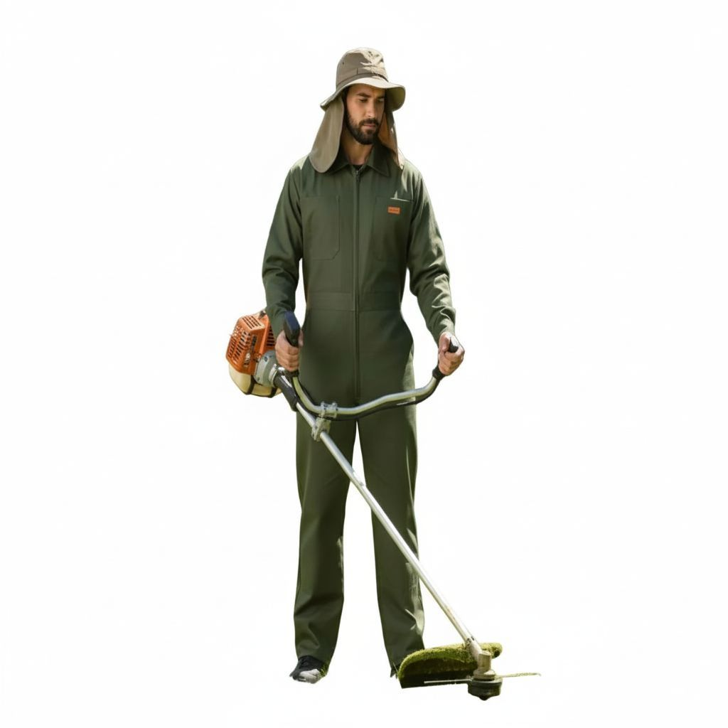 Overol Beaver Industrial Gabardina Verde Olivo 100% Algodón - Garufa Jeans