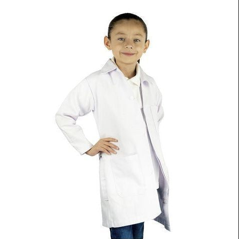 Bata De Laboratorio Blanca Niño Infantil 100% Algodón 4 A 16 - Garufa Jeans