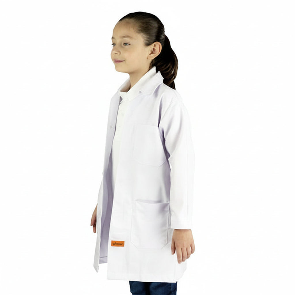 Bata De Laboratorio Blanca Niño Infantil 100% Algodón 4 A 16 - Garufa Jeans