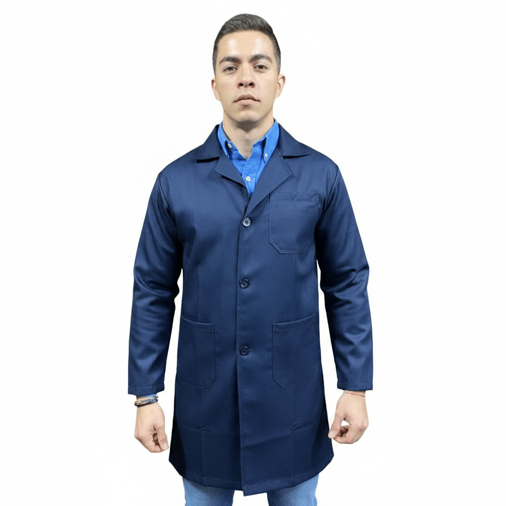 Bata De Trabajo Industrial Mantenimiento Azul 100% Poliéster - Garufa Jeans