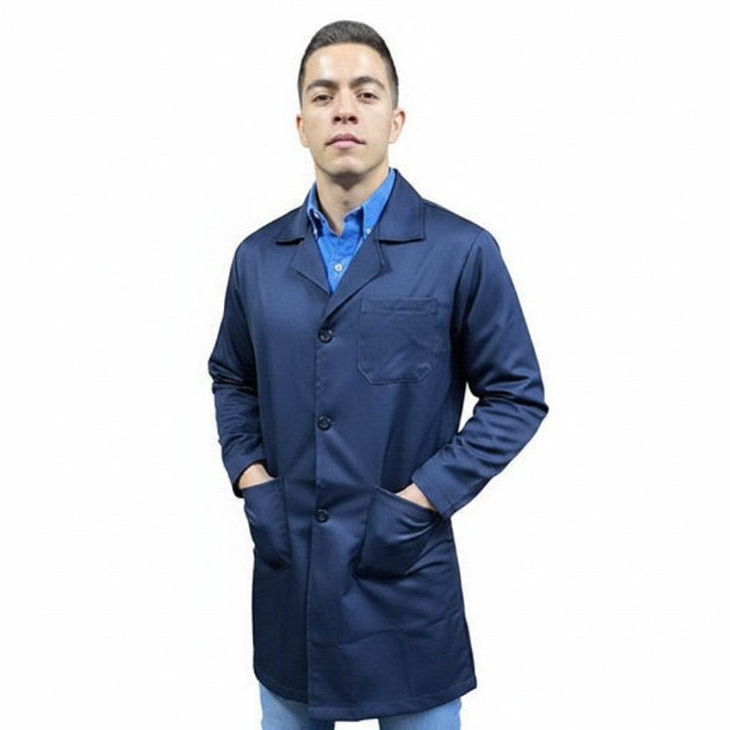 Bata De Trabajo Industrial Mantenimiento Azul 100% Poliéster - Garufa Jeans