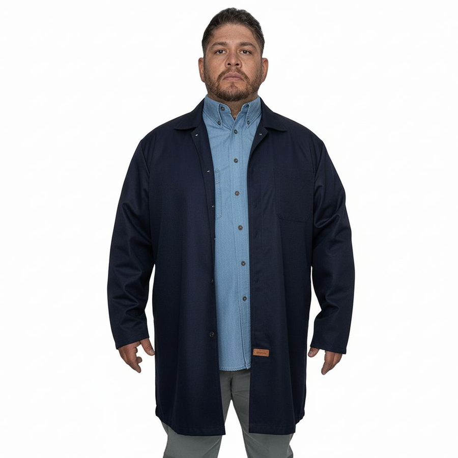 Bata Para Trabajo Industrial Azul Marino 100% Algodon 44 - 46 - Garufa Jeans