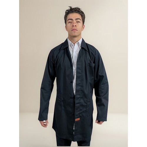 Bata Para Trabajo Industrial Negra 100% Algodón 30 - 42 - Garufa Jeans