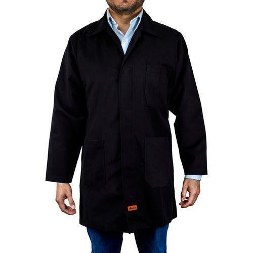 Bata Para Trabajo Industrial Negra 100% Algodón 44 - 46 - Garufa Jeans