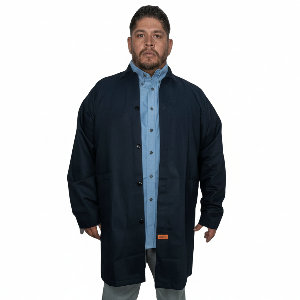 Bata Para Trabajo Industrial Negra 100% Algodón 44 - 46 - Garufa Jeans