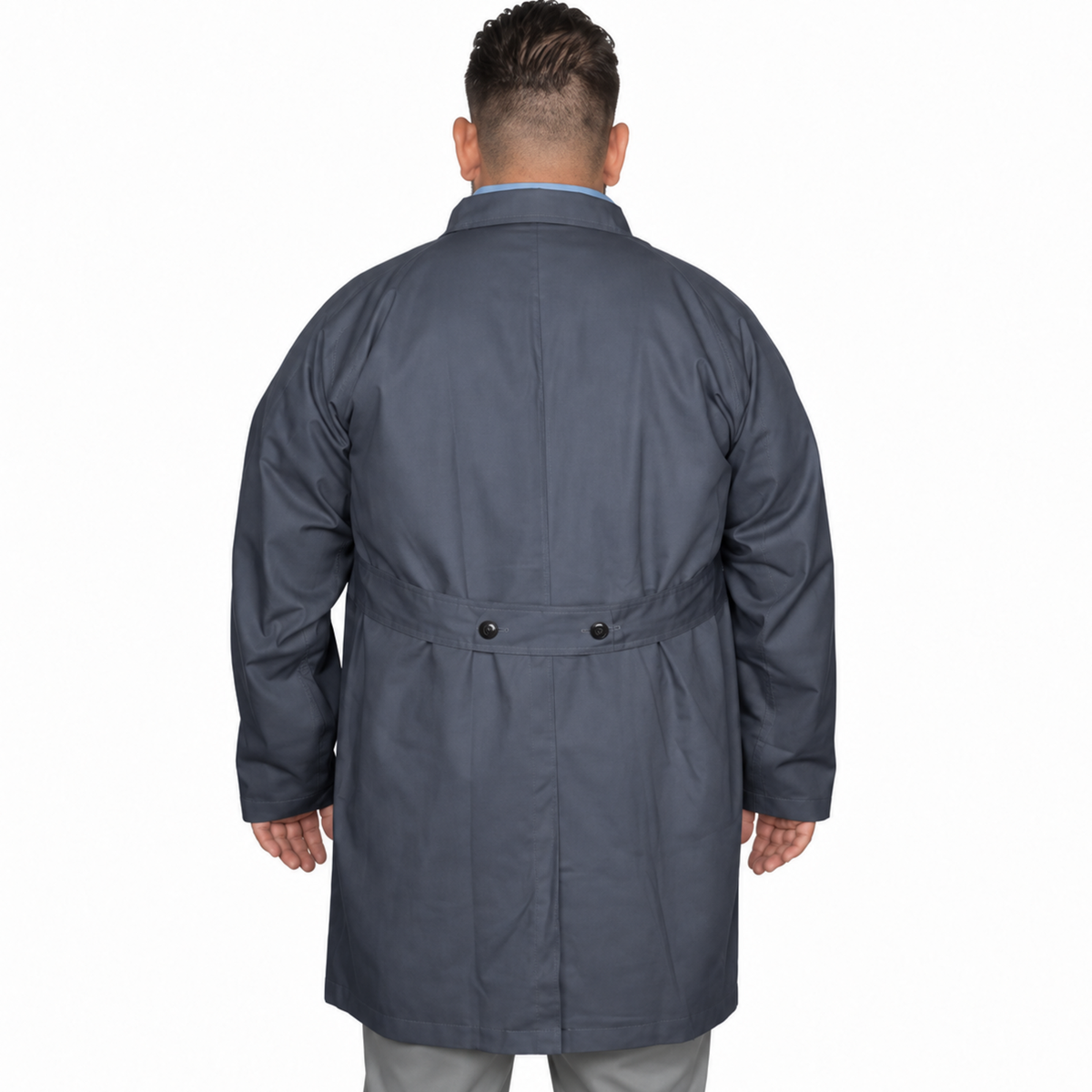 Bata industrial Beaver unisex gris Oxford, vista posterior con presilla | color:gris-oxford