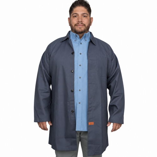 Bata industrial Beaver unisex gris Oxford, vista frontal | color:gris-oxford