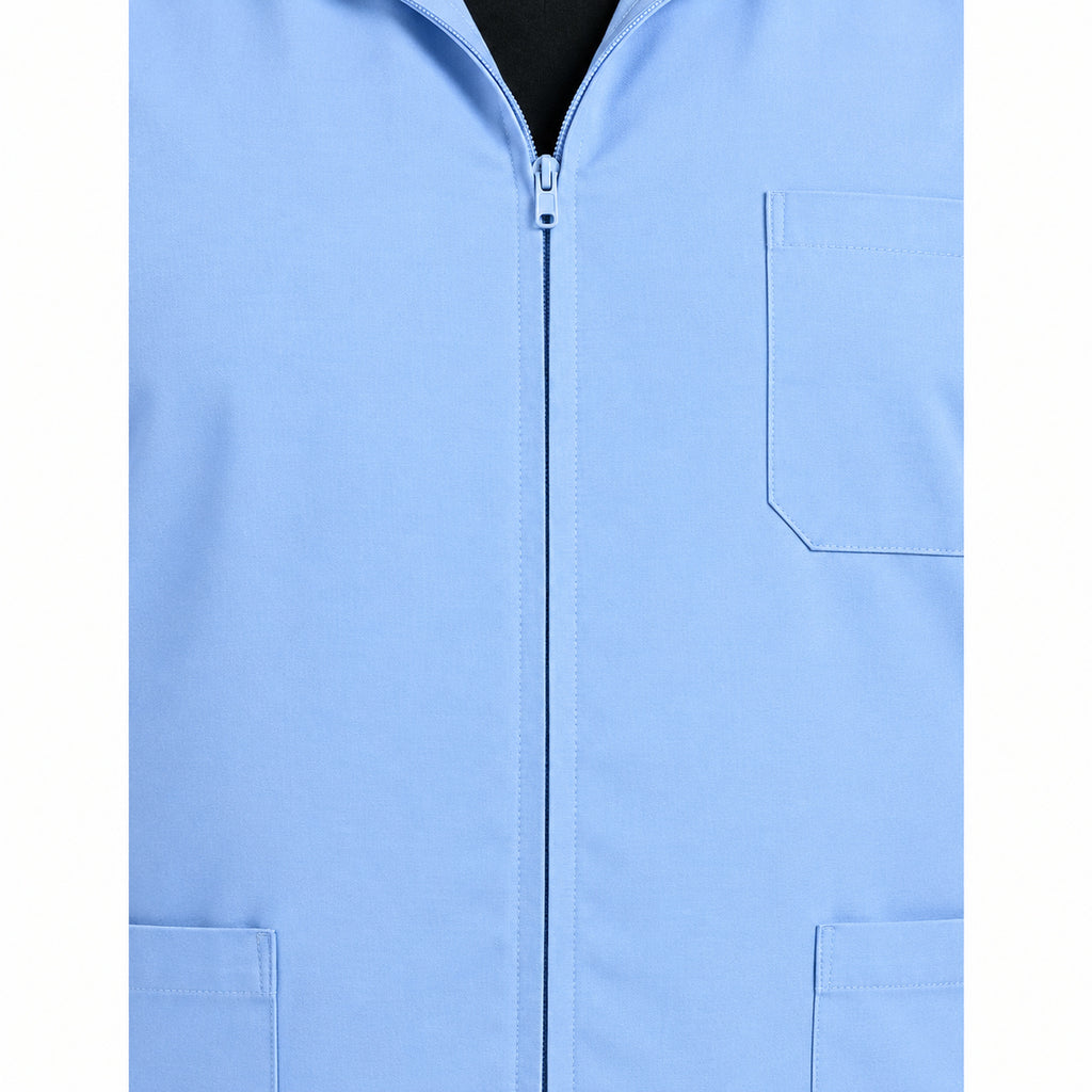 Filipina clínica de cierre Beaver para hombre en talla extra azul cielo, detalle cierre