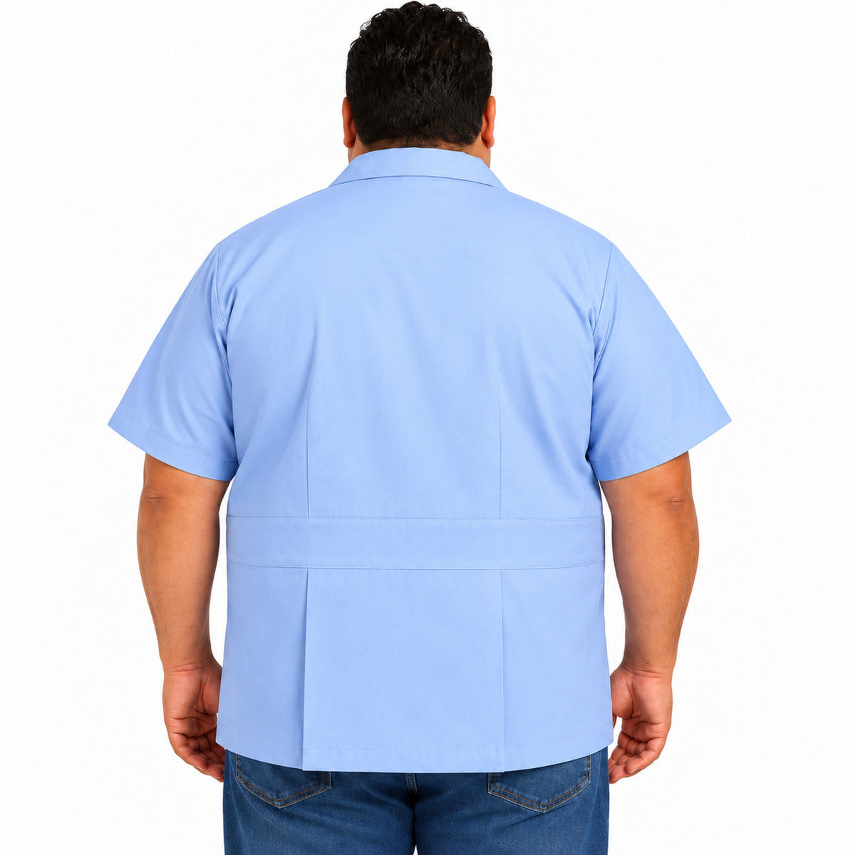 Filipina clínica de cierre Beaver para hombre en talla extra azul cielo, espalda | color:azul-cielo