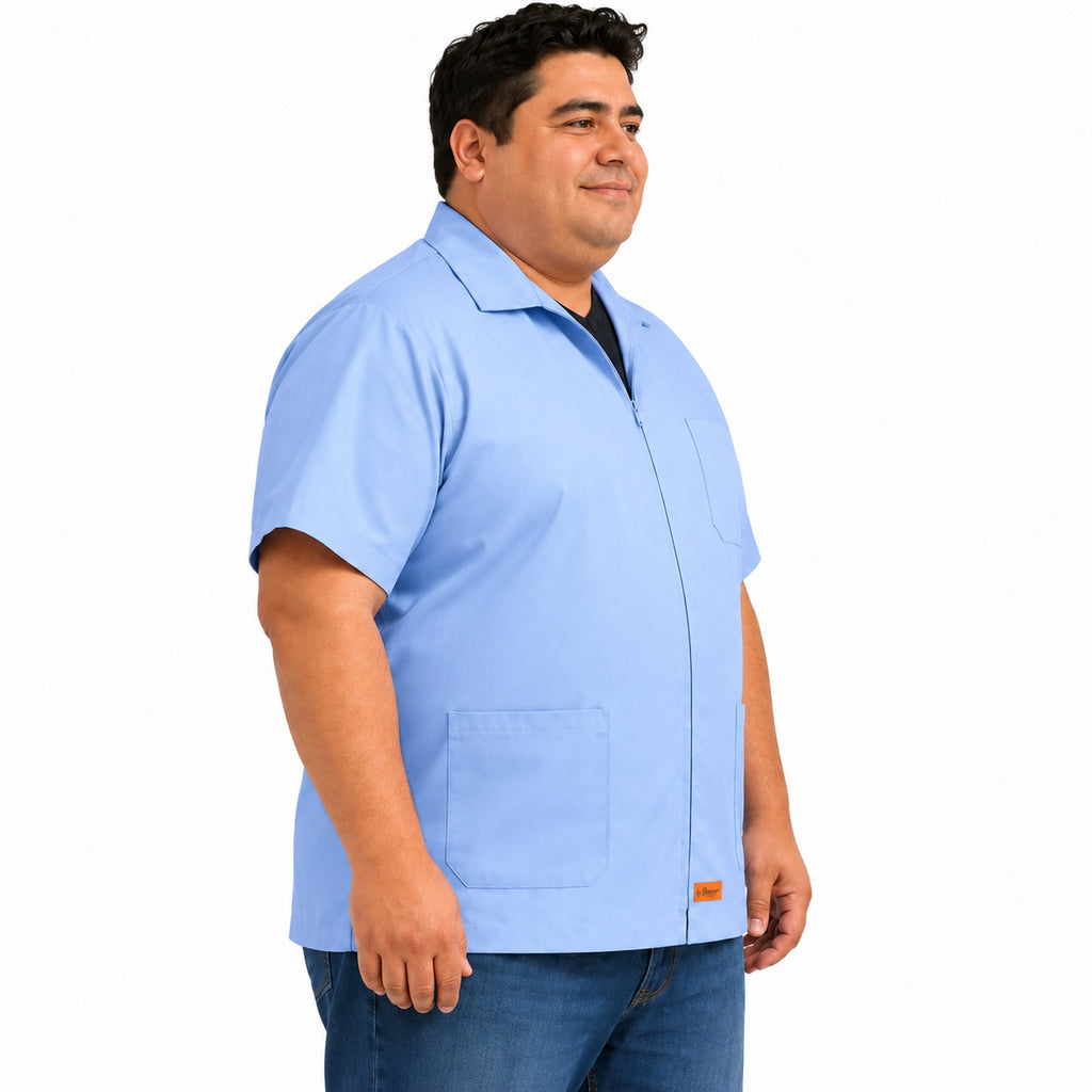 Filipina clínica de cierre Beaver para hombre en talla extra azul cielo, perfil derecho