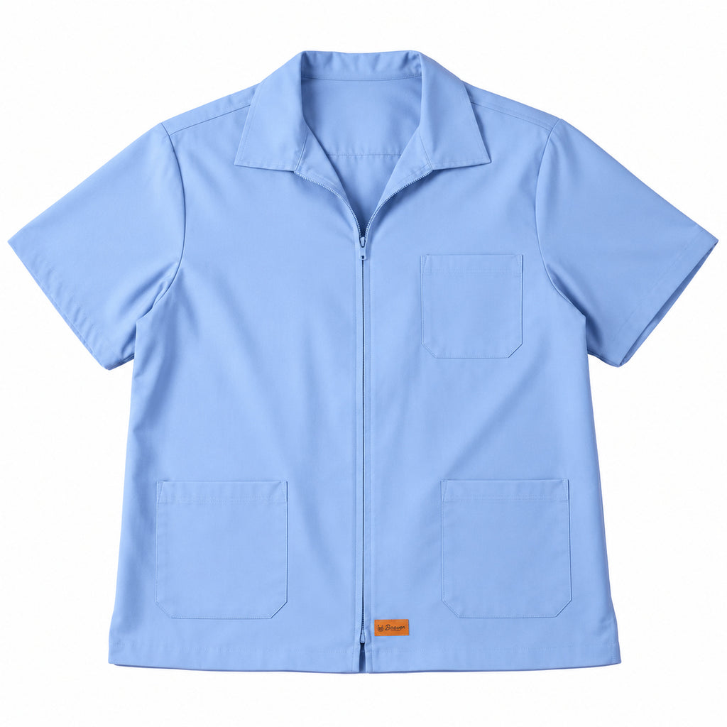Filipina clínica de cierre Beaver para hombre en talla extra azul cielo, prenda sola