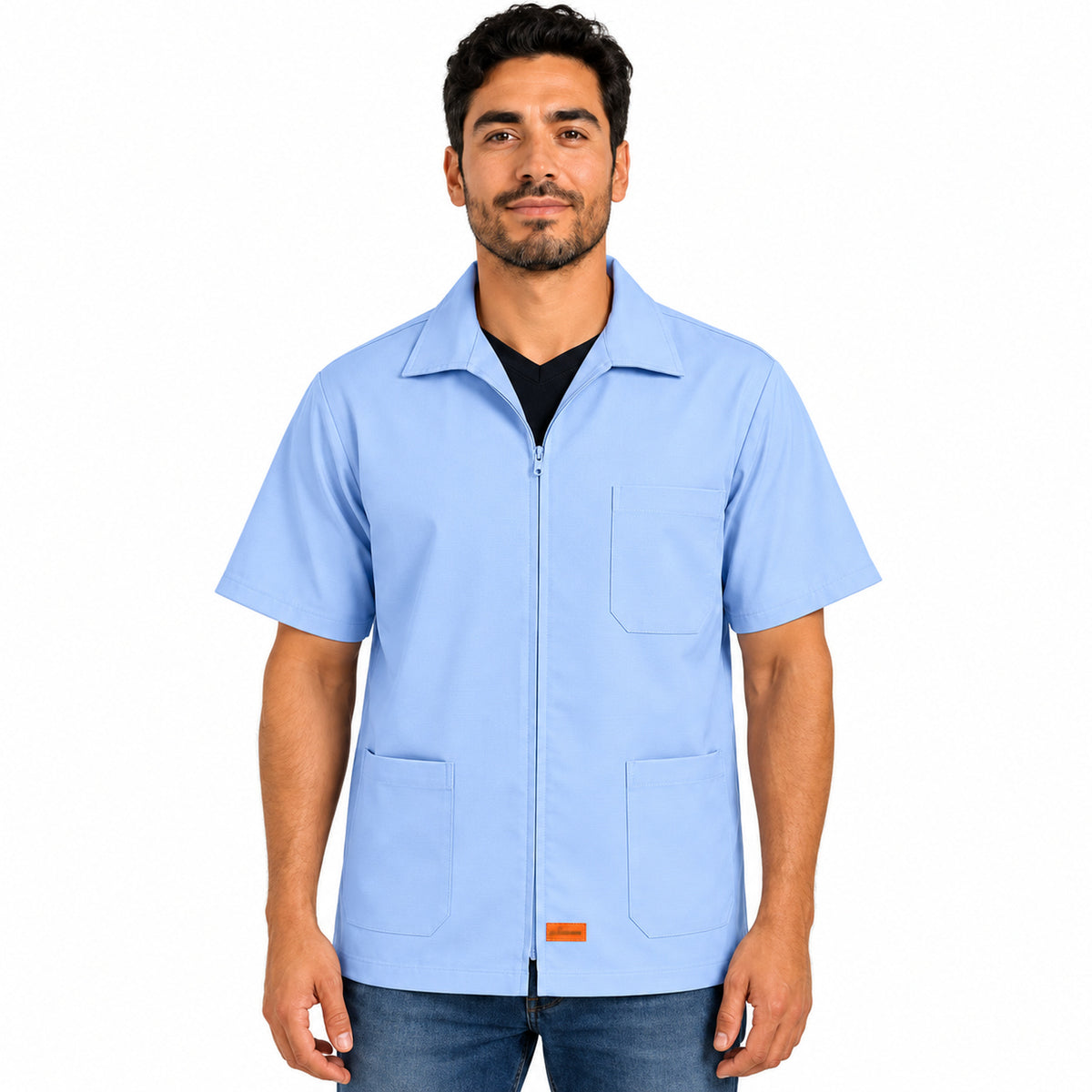 Filipina clínica de cierre Beaver para hombre azul cielo, frontal | color:azul-cielo