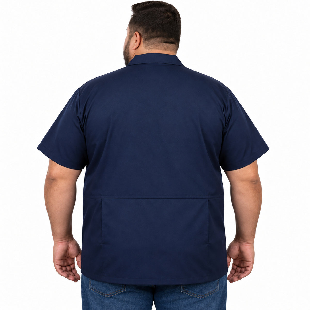 Filipina industrial de cierre Beaver para hombre azul marino tallas 44 a 46, espalda | color:azul-marino