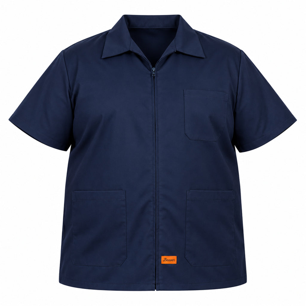 Filipina industrial de cierre Beaver para hombre azul marino tallas 44 a 46, prenda sola