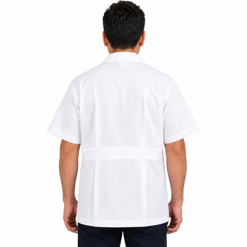 Filipina clínica Beaver blanca para hombre, vista posterior con modelo | Color: Blanca #color_blanca