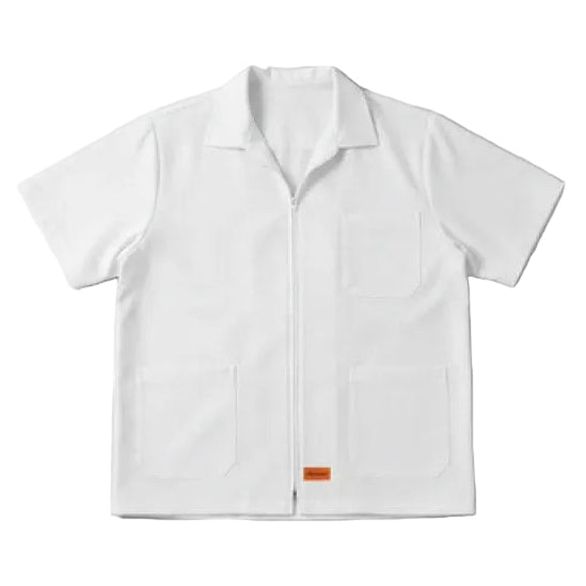 Filipina clínica Beaver blanca de cierre, tallas 44 y 46, prenda sola | Color: Blanca #color_blanca