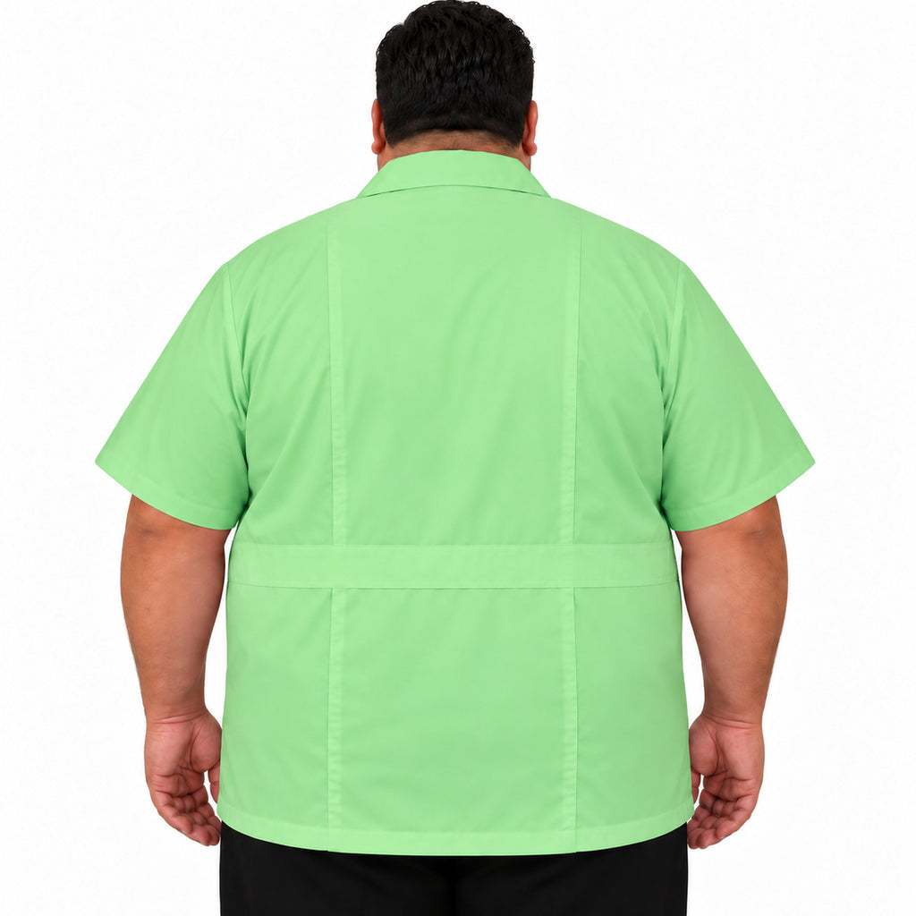 Filipina clínica Beaver verde claro talla extra para hombre, espalda con banda horizontal | Color: Verde claro #color_verde_claro