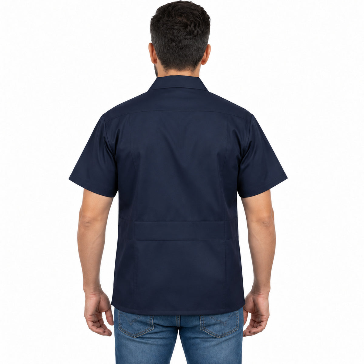 Filipina industrial Beaver azul marino para hombre, espalda con banda horizontal | Color: Azul marino #color_azul_marino