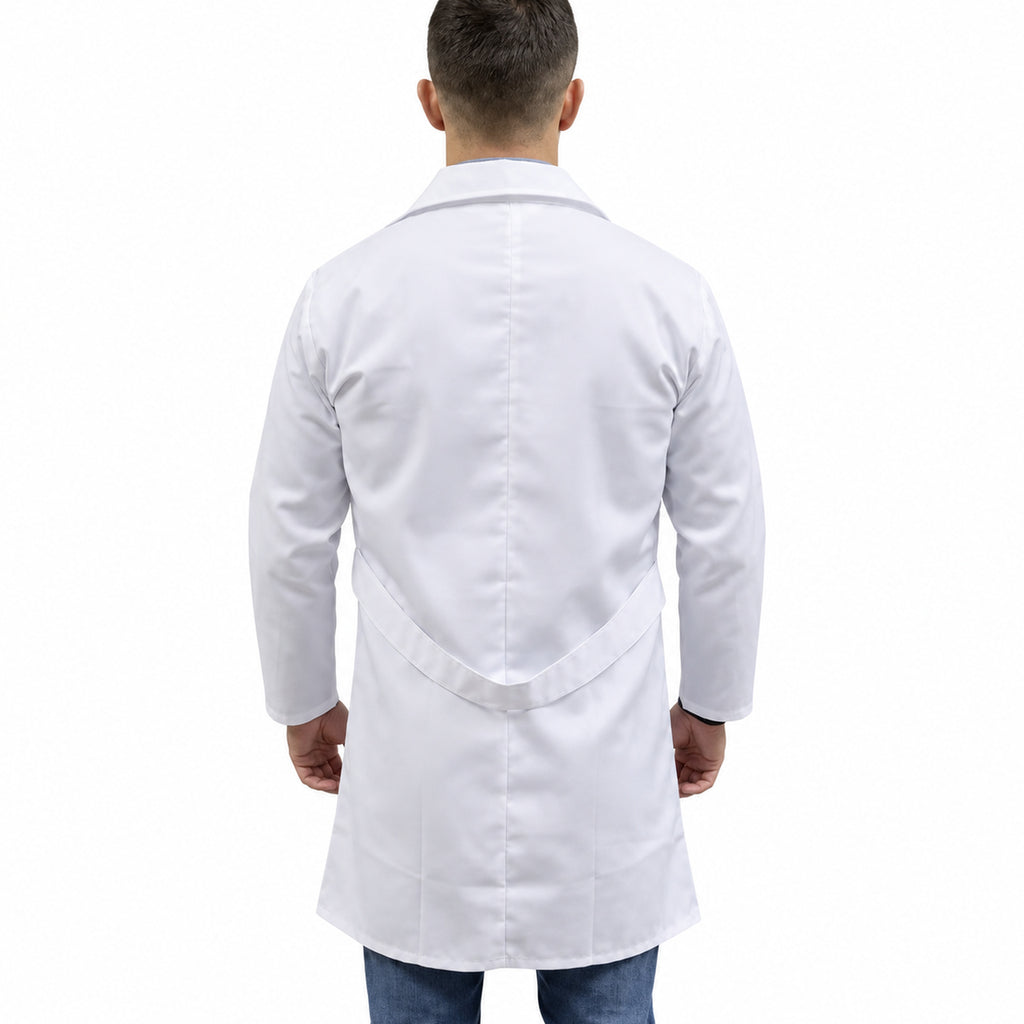 Bata escolar juvenil Beaver unisex blanca, espalda