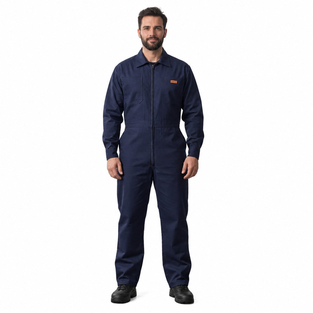 Overol Beaver de gabardina para hombre azul marino, frente con modelo