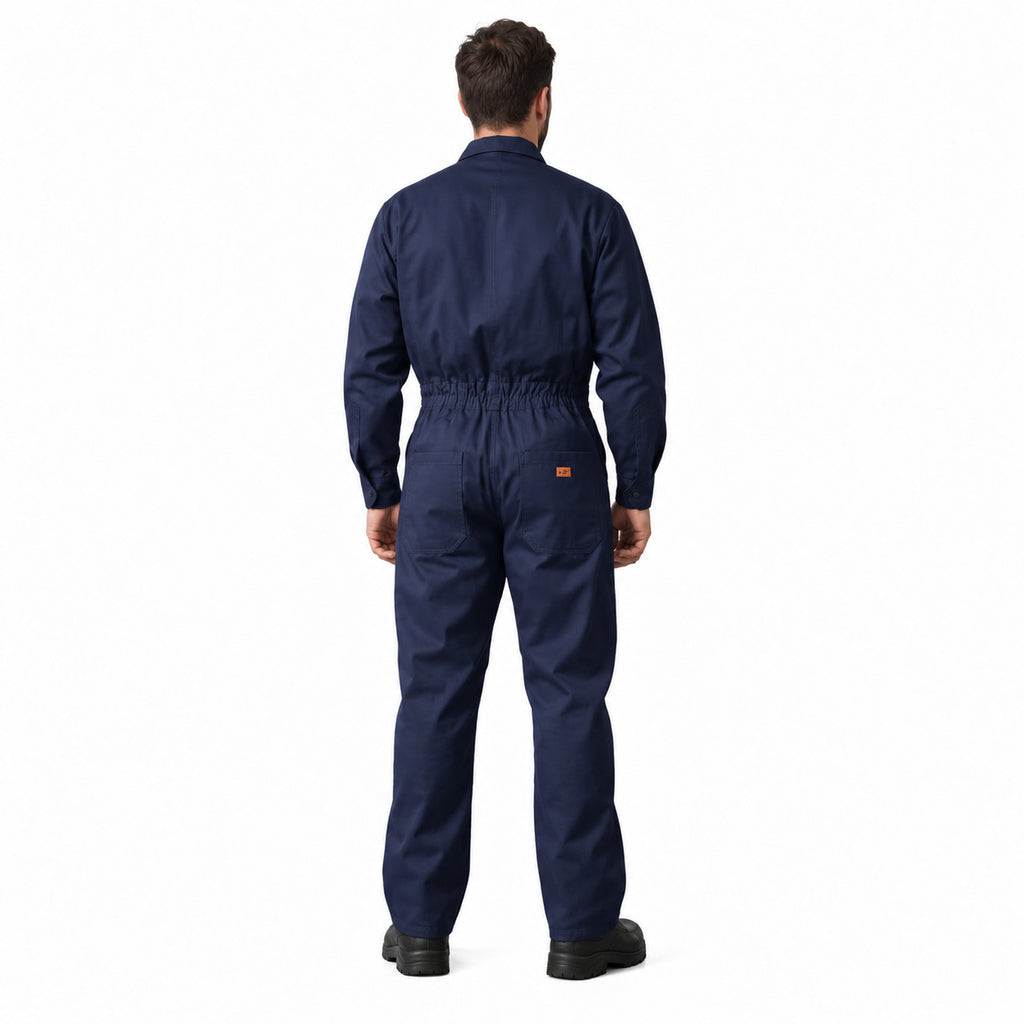 Overol Beaver de gabardina para hombre azul marino, espalda con modelo
