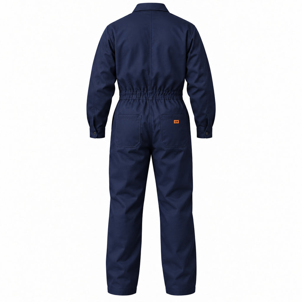 Overol Beaver de gabardina para hombre azul marino, prenda sola de espalda