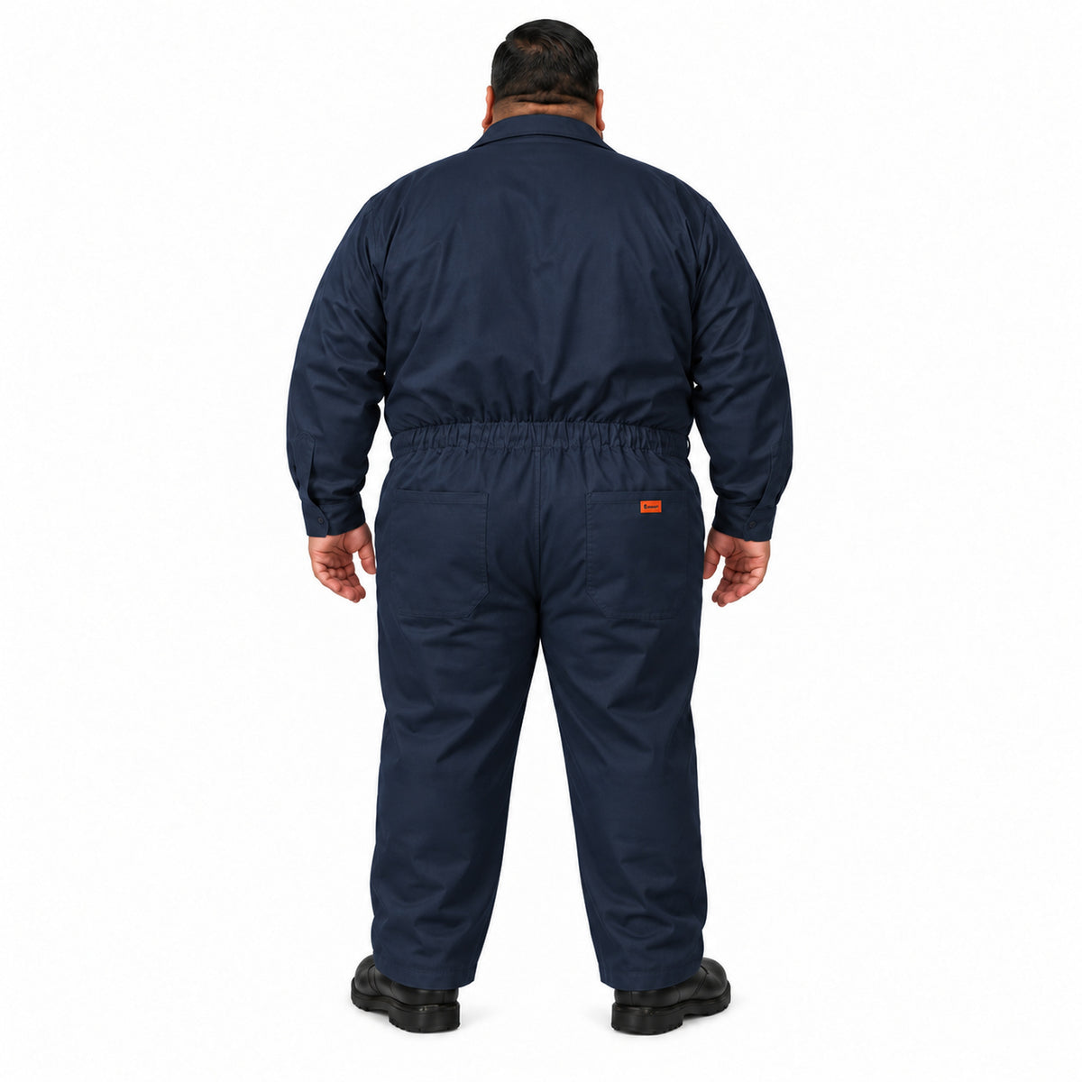 Overol Beaver de gabardina para hombre azul marino talla extra, espalda con modelo | color:azul-marino