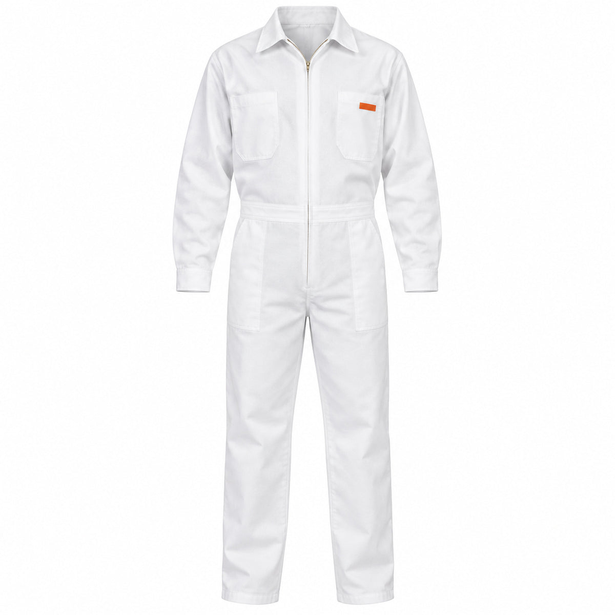 Overol de gabardina Beaver blanco para hombre, prenda sola vista frontal | Color: Blanco #color_blanco