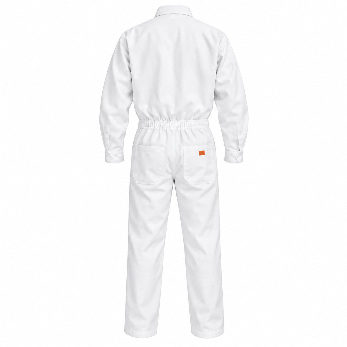 Overol de gabardina Beaver blanco para hombre, prenda sola vista posterior | Color: Blanco #color_blanco